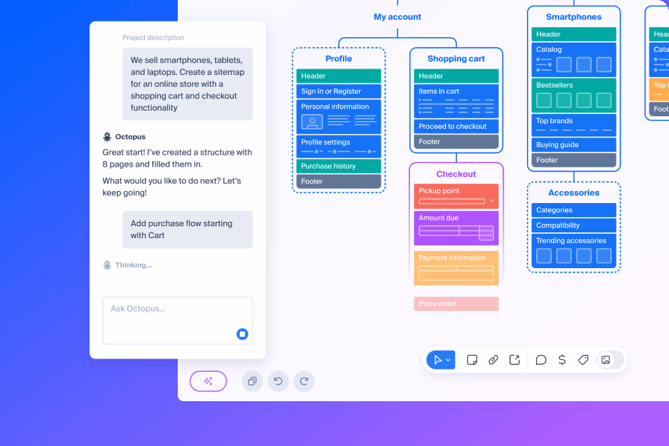 Simple website with nested list navigation | Octopus.do