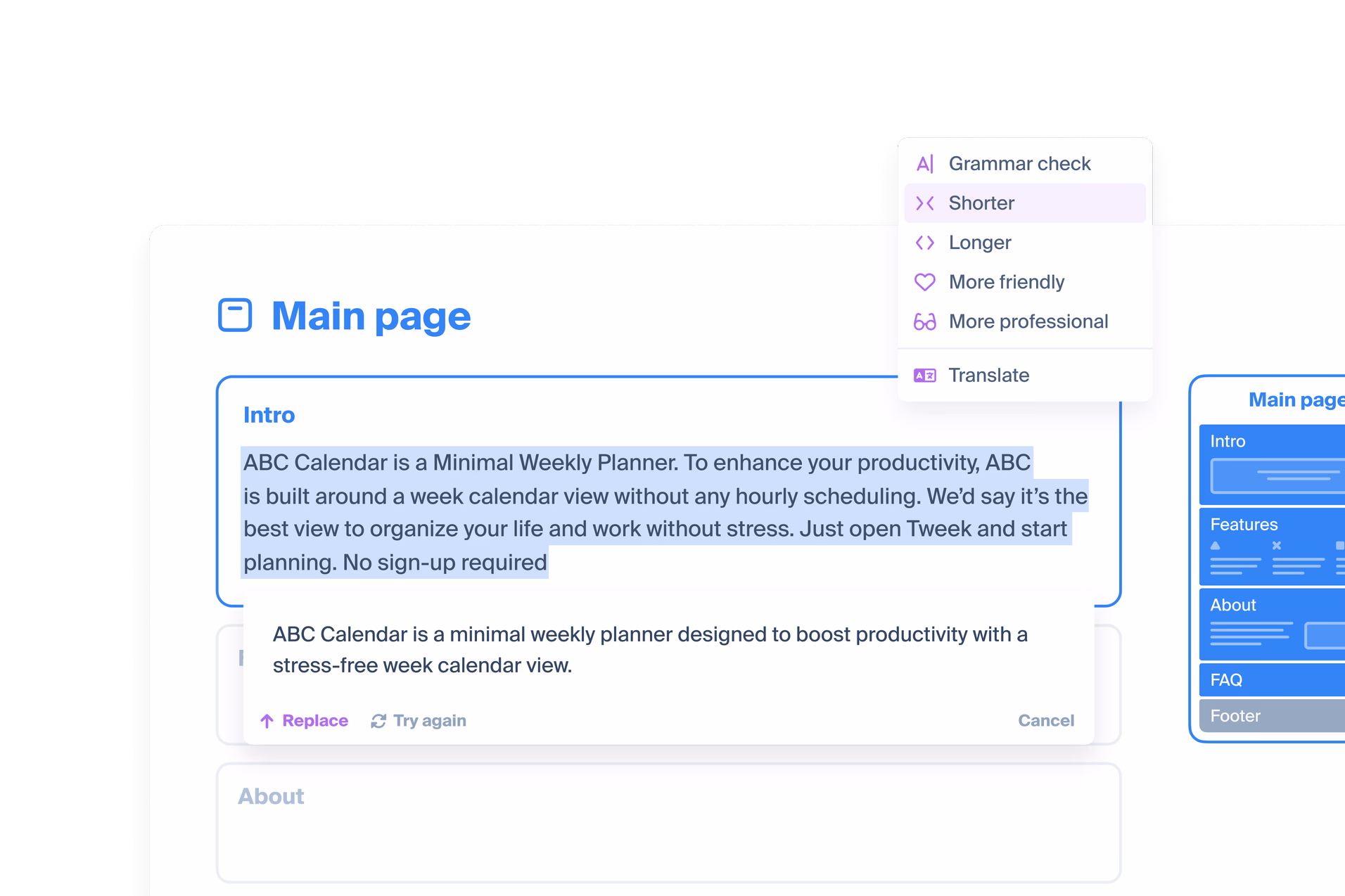 Making a paragraph text shorter with AI | Octopus.do